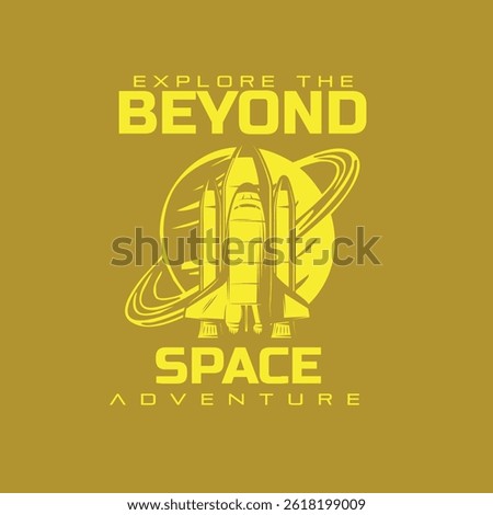 Space Adventure explore spaceship vector graphic tee
