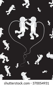 Space adventure funny background. Love in space. Seamless.