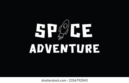 Space adventure typographic design for poster or banner