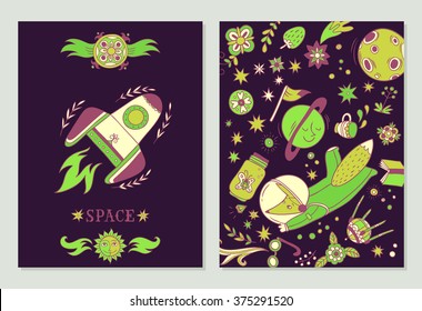 Space adventure. vector background