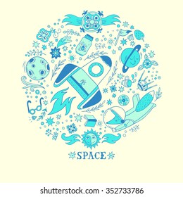 Space adventure. vector illustration