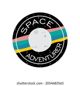 space adventurer patches, emblems, badges and labels vector illustration