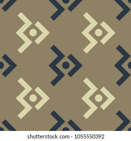 Space aircraft seamless pattern. Strict line geometric pattern for your design.