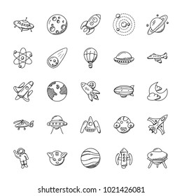 
Space and Aircrafts  Icons Set 
