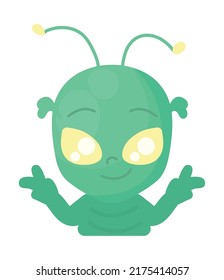 space alien cartoon icon isolated