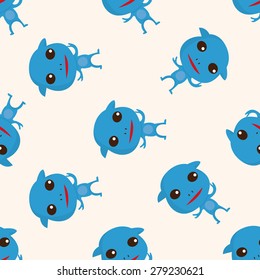 Space alien , cartoon seamless pattern background