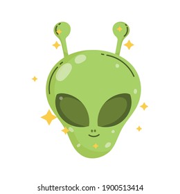 personaje alienígena espacio cara fantasía dibujos de estilo plano ilustración vectorial