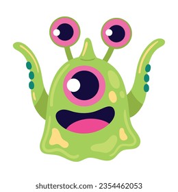 space alien character icon isolated illustration