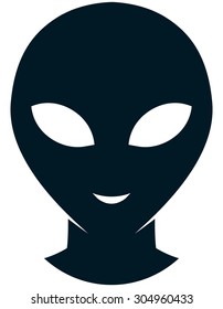 Space alien face head vector icon isolated
