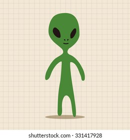 Space alien flat icon elements background,eps10