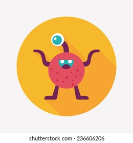 Space alien flat icon with long shadow,eps10