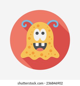 Space alien flat icon with long shadow,eps10