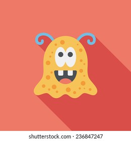 Space alien flat icon with long shadow,eps10
