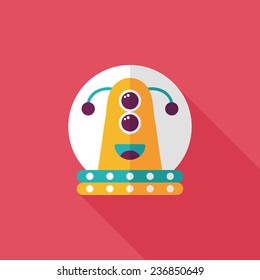 Space alien flat icon with long shadow,eps10
