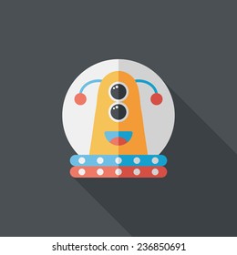 Space alien flat icon with long shadow,eps10