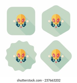 Space alien flat icon with long shadow,eps10