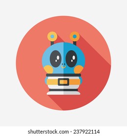 Space alien flat icon with long shadow,eps10