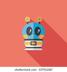 Space alien flat icon with long shadow,eps10