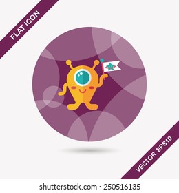 Space alien flat icon with long shadow,eps10