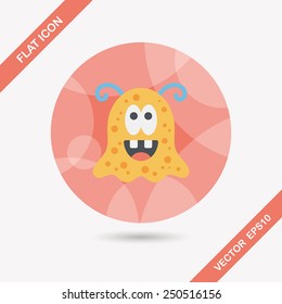 Space alien flat icon with long shadow,eps10
