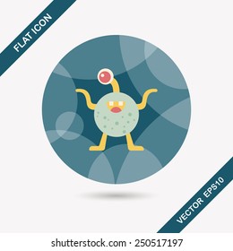 Space alien flat icon with long shadow,eps10