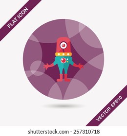 Space alien flat icon with long shadow,eps10