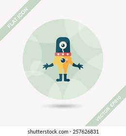 Space alien flat icon with long shadow,eps10