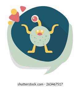Space alien flat icon with long shadow,eps10