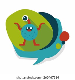 Space alien flat icon with long shadow,eps10