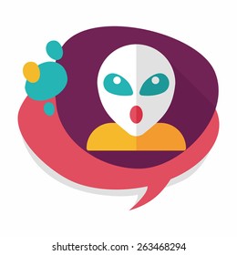Space alien flat icon with long shadow,eps10