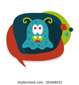 Space alien flat icon with long shadow,eps10