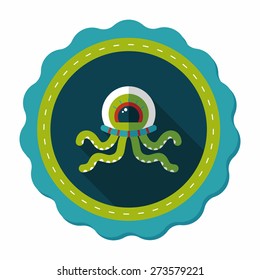 Space alien flat icon with long shadow,eps10