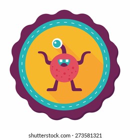 Space alien flat icon with long shadow,eps10