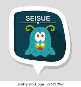 Space alien flat icon with long shadow,eps10