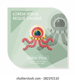 Space alien flat icon with long shadow,eps10