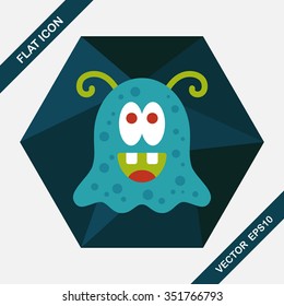Space alien flat icon with long shadow,eps10