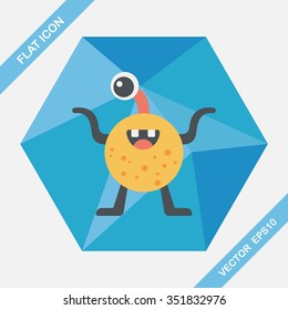 Space alien flat icon with long shadow,eps10