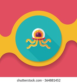 Space alien flat icon with long shadow,eps10