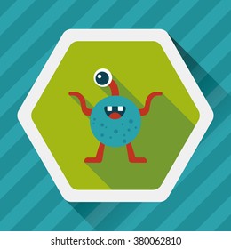 Space alien flat icon with long shadow,eps10