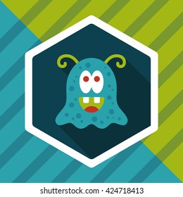 Space alien flat icon with long shadow,eps10