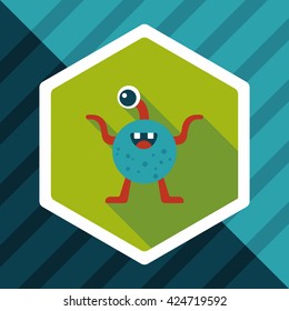 Space alien flat icon with long shadow,eps10