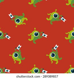 Space alien flat icon,eps10 seamless pattern background