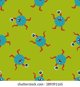 Space alien flat icon,eps10 seamless pattern background
