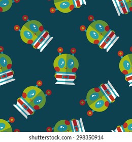 Space alien flat icon,eps10 seamless pattern background