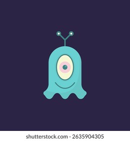 Ilustración alienígena espacial, diseño divertido del Vector de la criatura alienígena