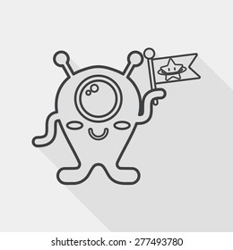 Space alien line icon