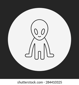 Space Alien line icon