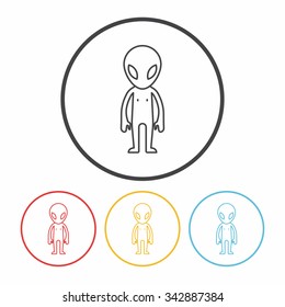 Space Alien line icon