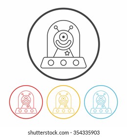 Space Alien line icon
