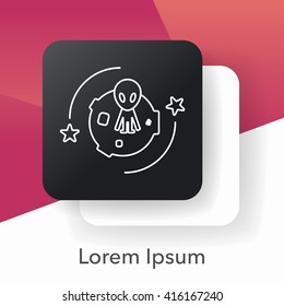 Space Alien line icon
